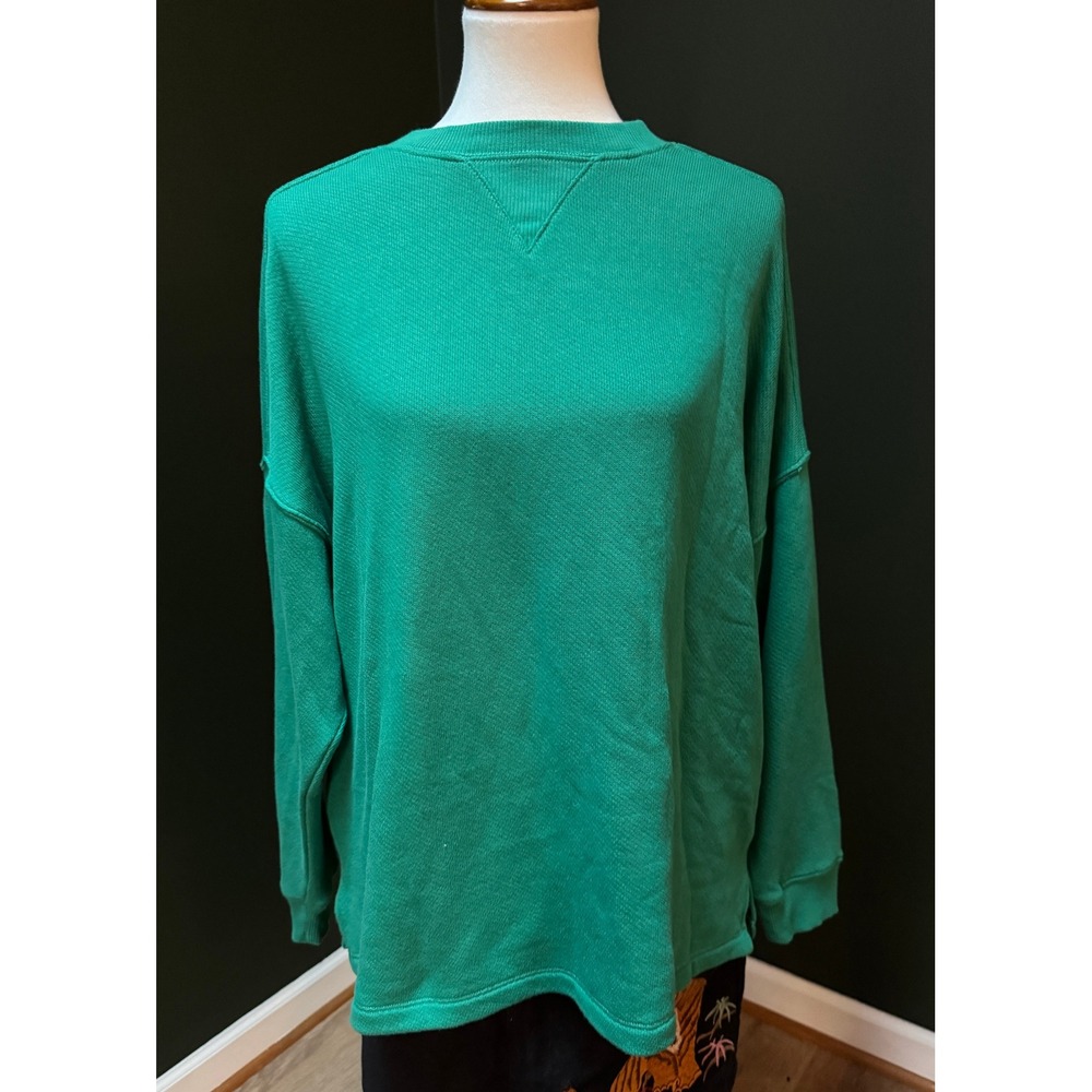 Maurices Green‎ Long Sleeve Waffle Knit Crew Neck Women's Size OX